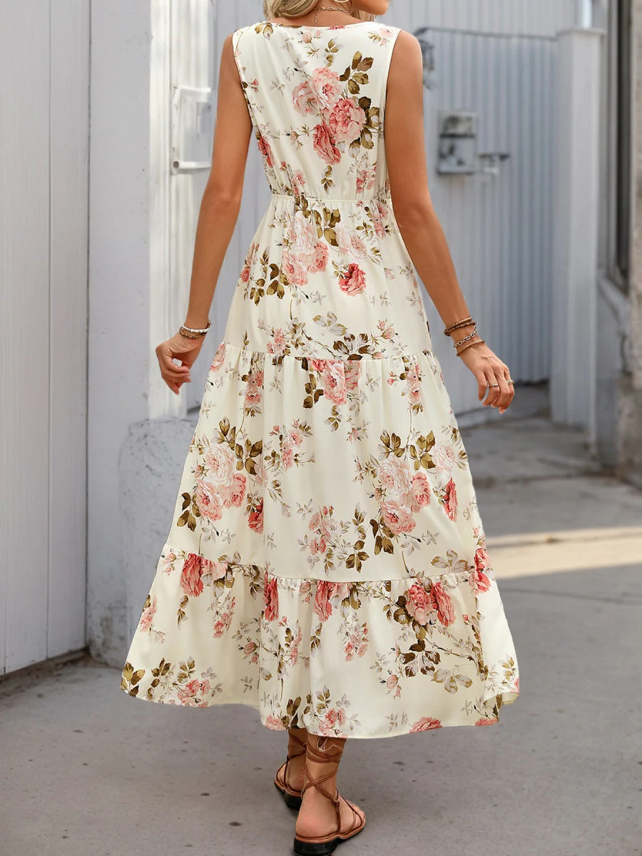 Trim Printed Maxi Dresses - Image 6