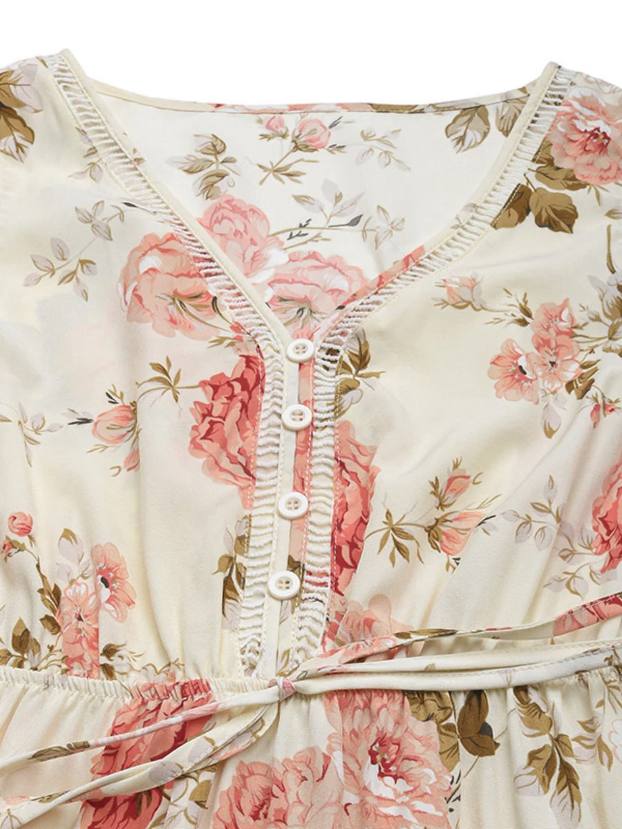 Trim Printed Maxi Dresses - Image 8