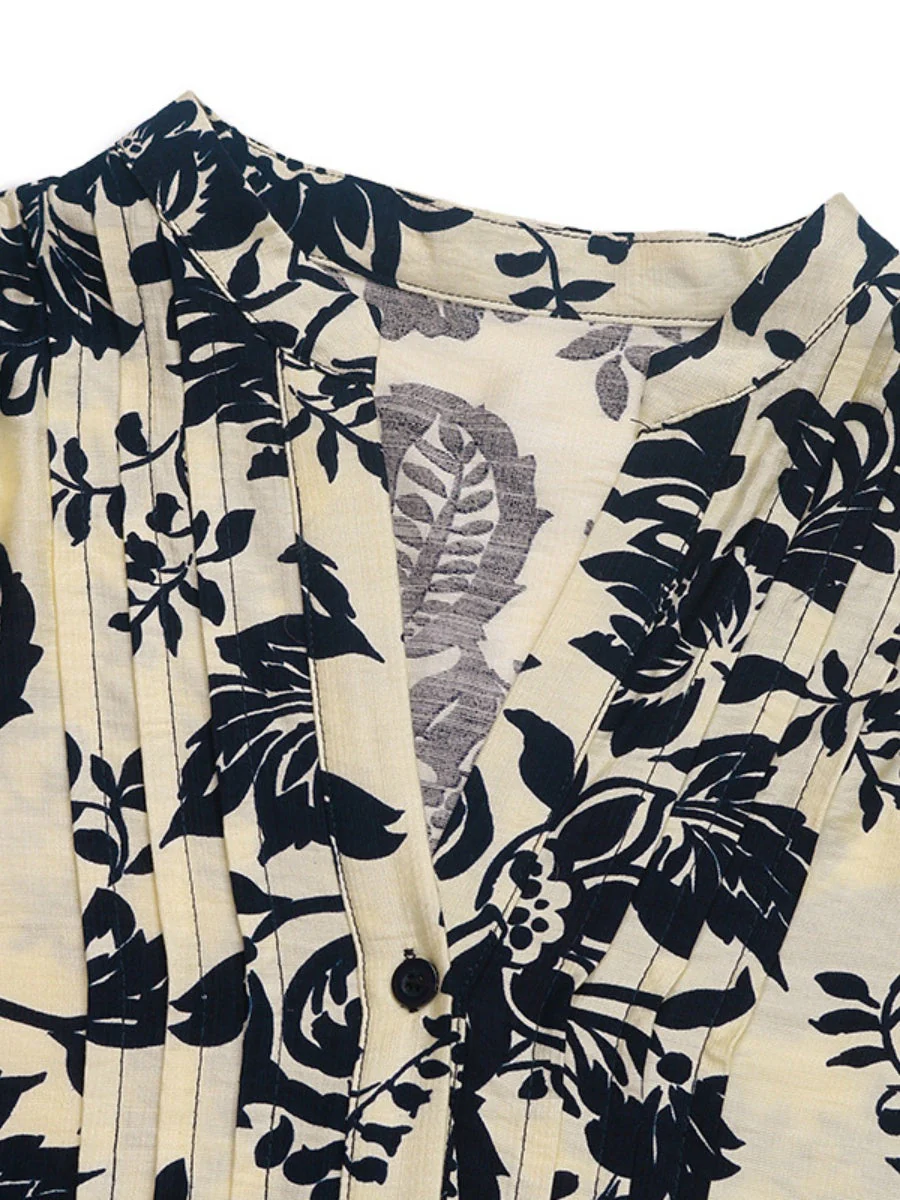 Printed Plants And Flowers Blouse - Image 7