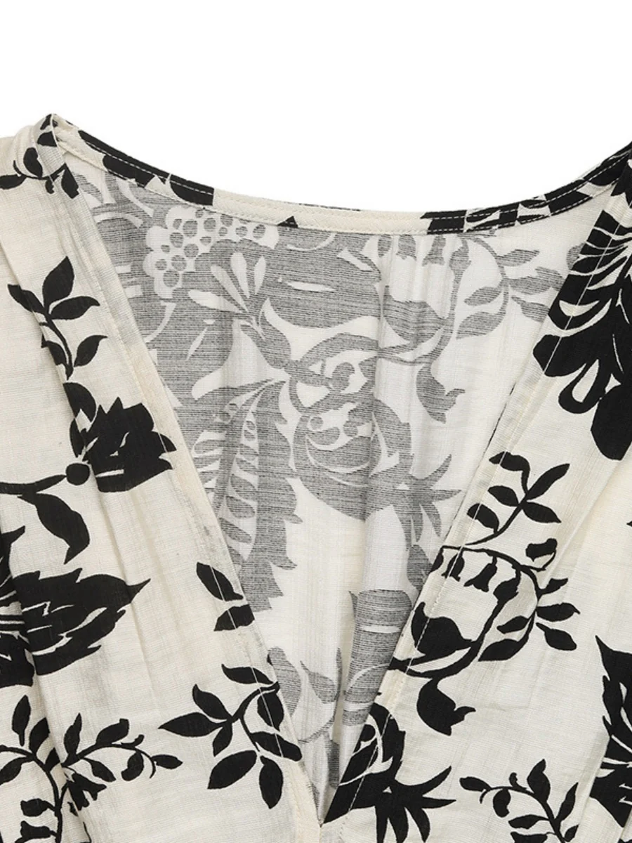 Printed V-neck Vacation Leisure Maxi Dresses - Image 7