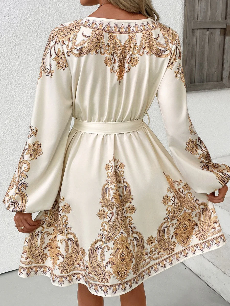 Printed Long Sleeve Mini&Short Dresses - Image 6