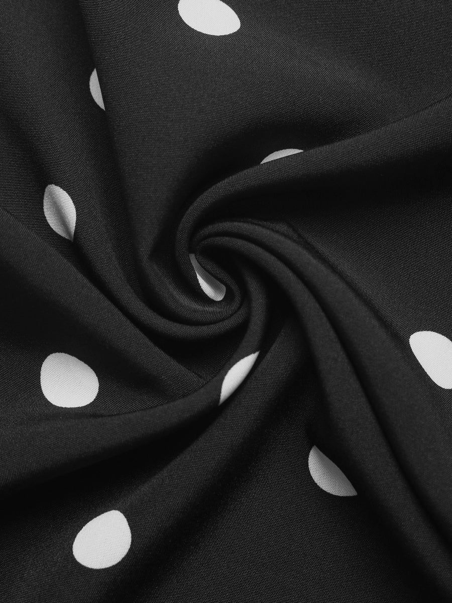 Retro Polka Dots High-waisted Wide-leg Pants Vacation Jumpsuits - Image 22