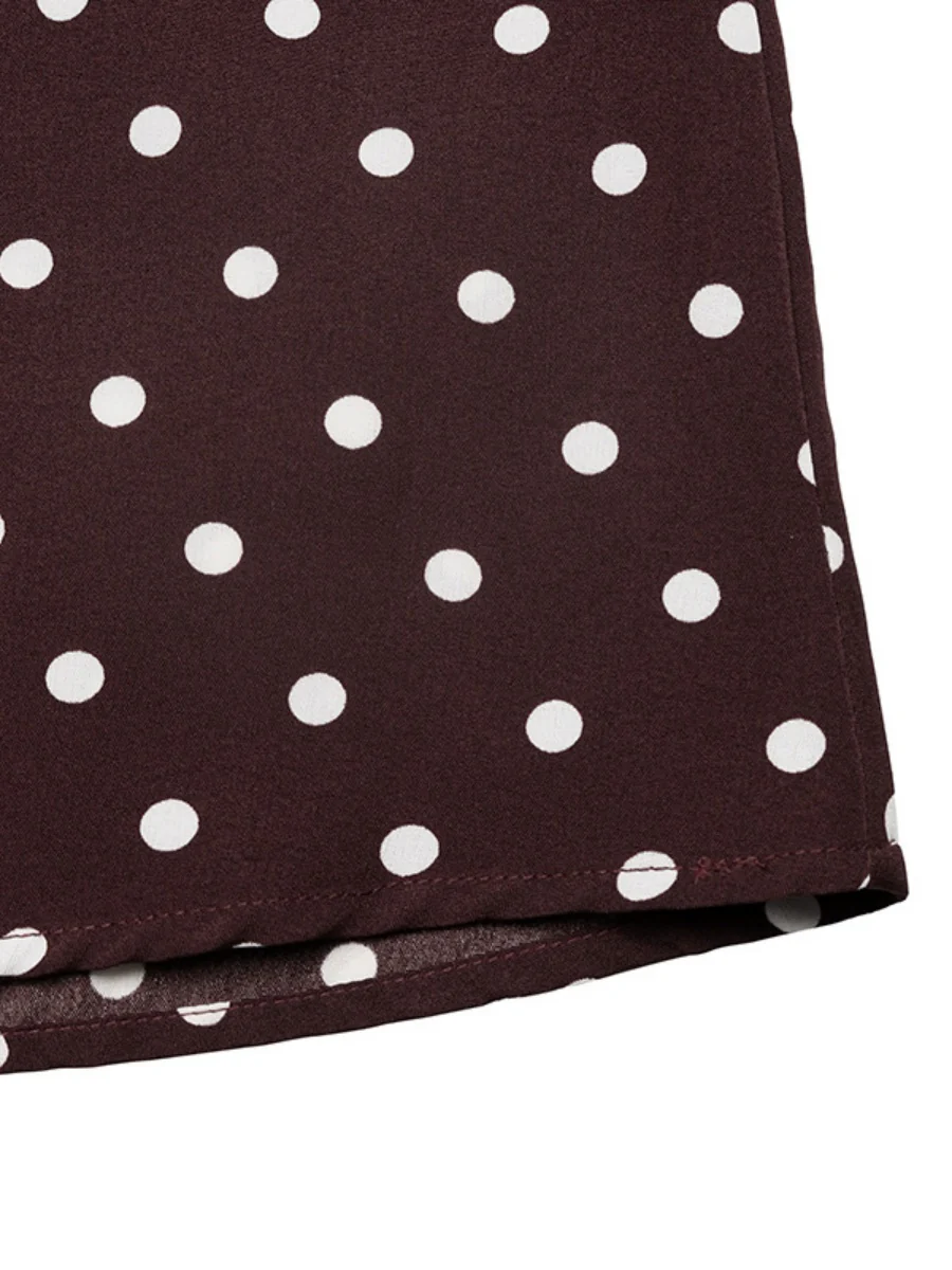 Halter V-neck Polka Dots Vacation Retro Maxi Dresses - Image 31