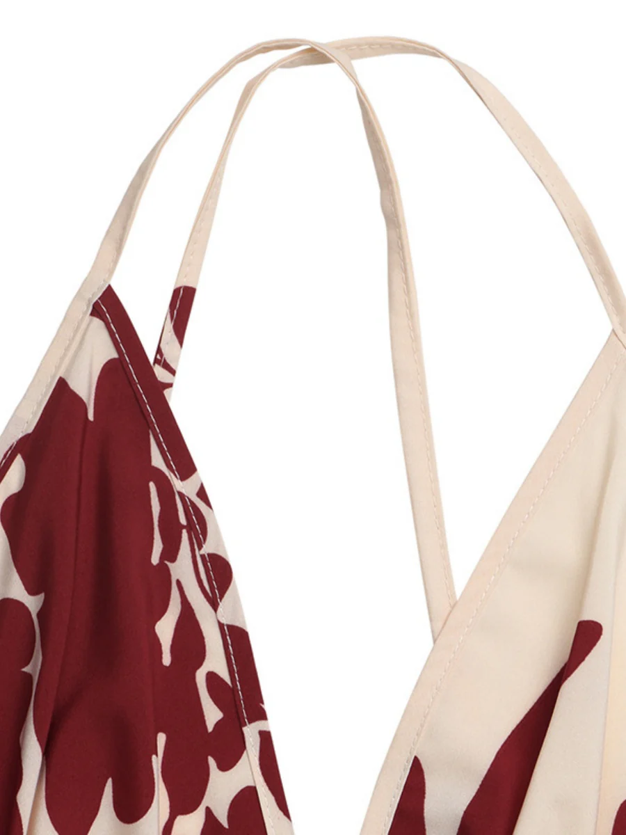 Camisoles Backless Printed Retro Vacation Maxi Dresses - Image 6