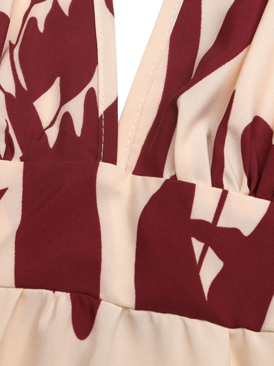 Camisoles Backless Printed Retro Vacation Maxi Dresses - Image 7
