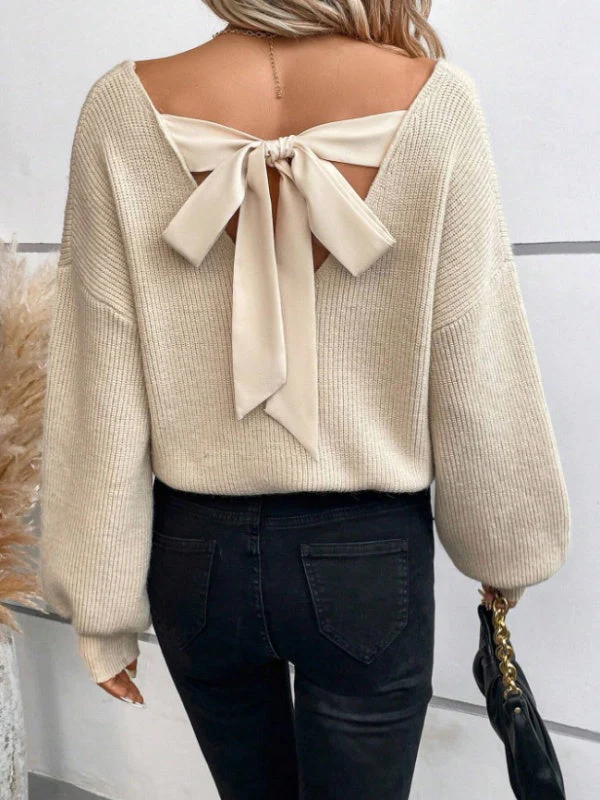 Back bow Knitting Sweaters - Image 3