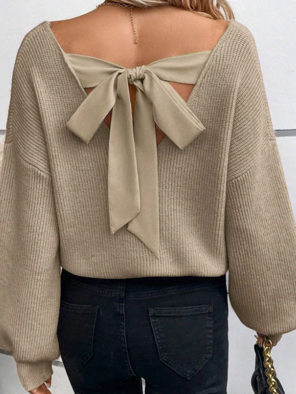 Back bow Knitting Sweaters - Image 7