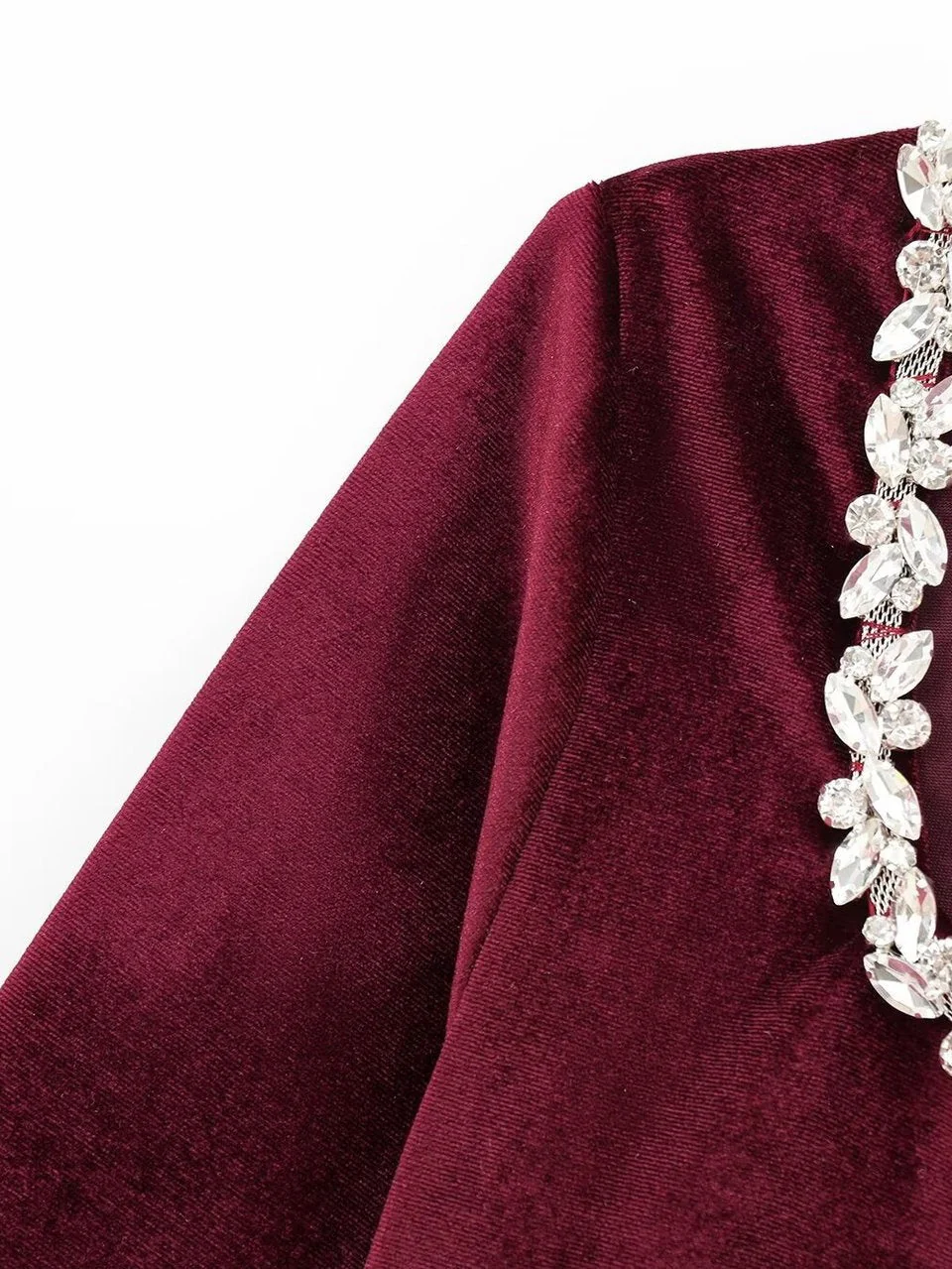 Square Collar Long Sleeve Diamond Velvet Mini&Short Dresses - Image 15