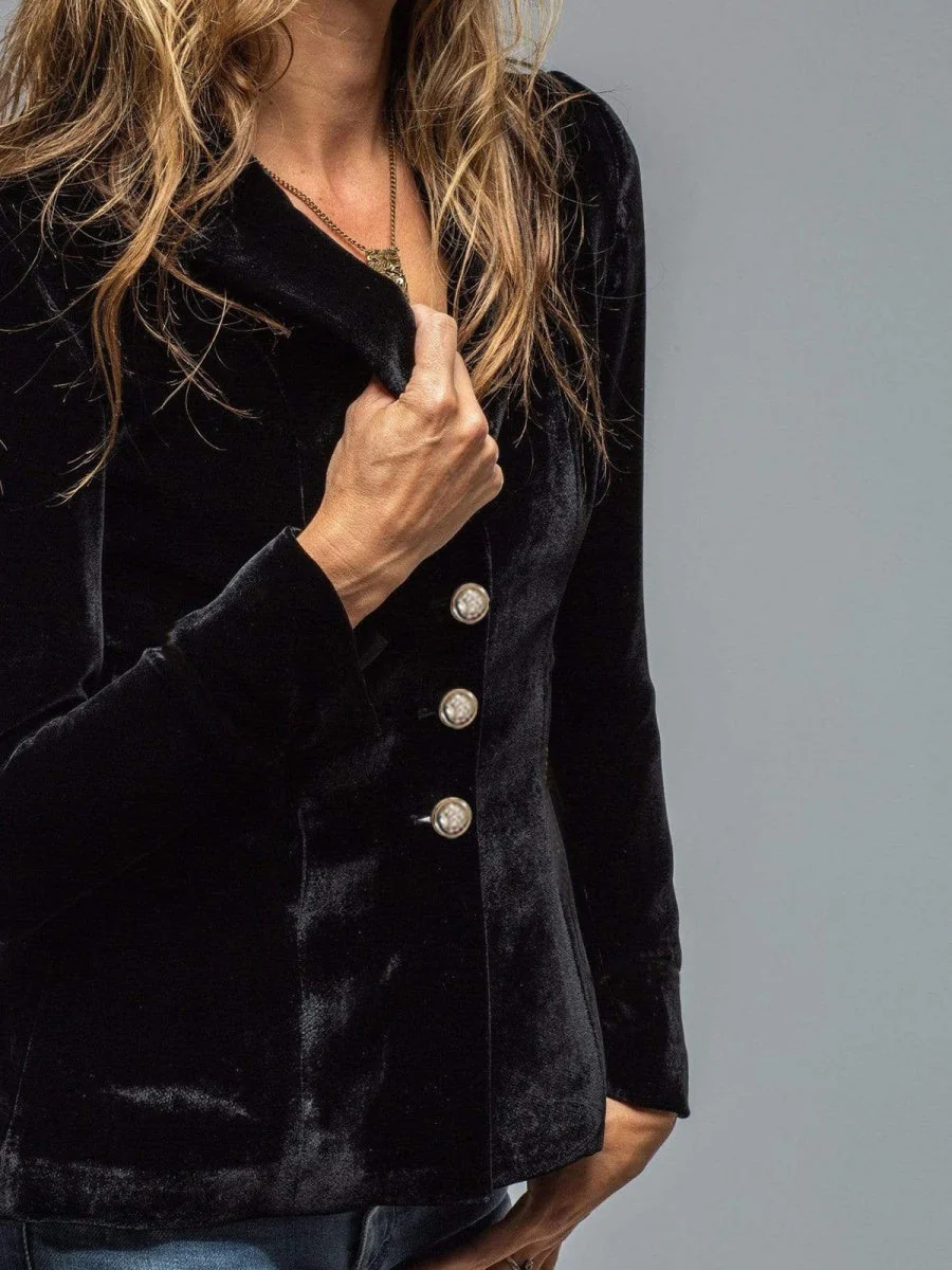 Velvet Blazer-Style Outerwear Top - Image 15