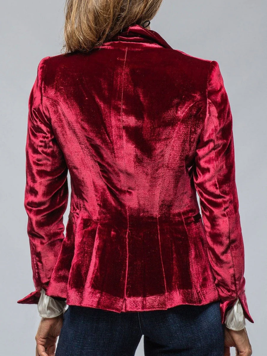 Velvet Blazer-Style Outerwear Top - Image 3