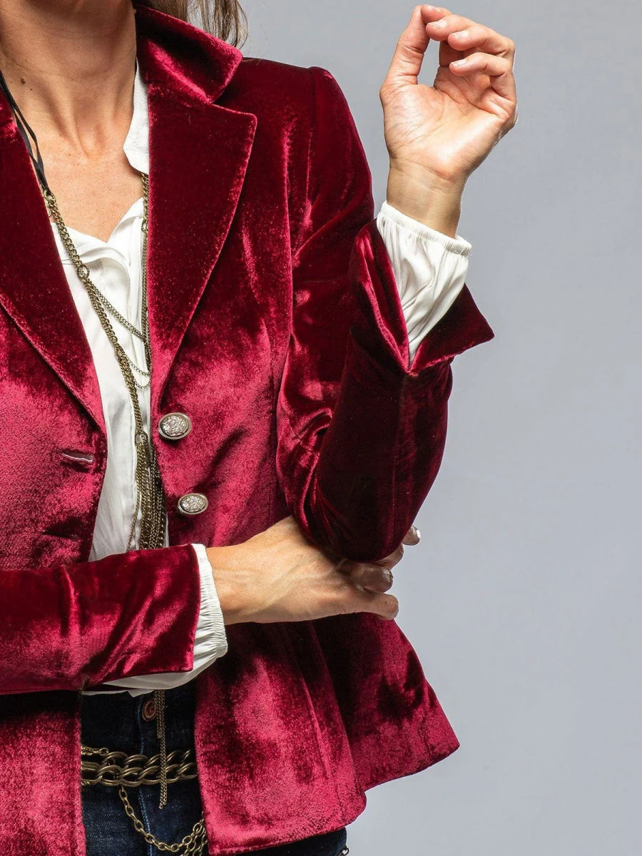 Velvet Blazer-Style Outerwear Top - Image 4