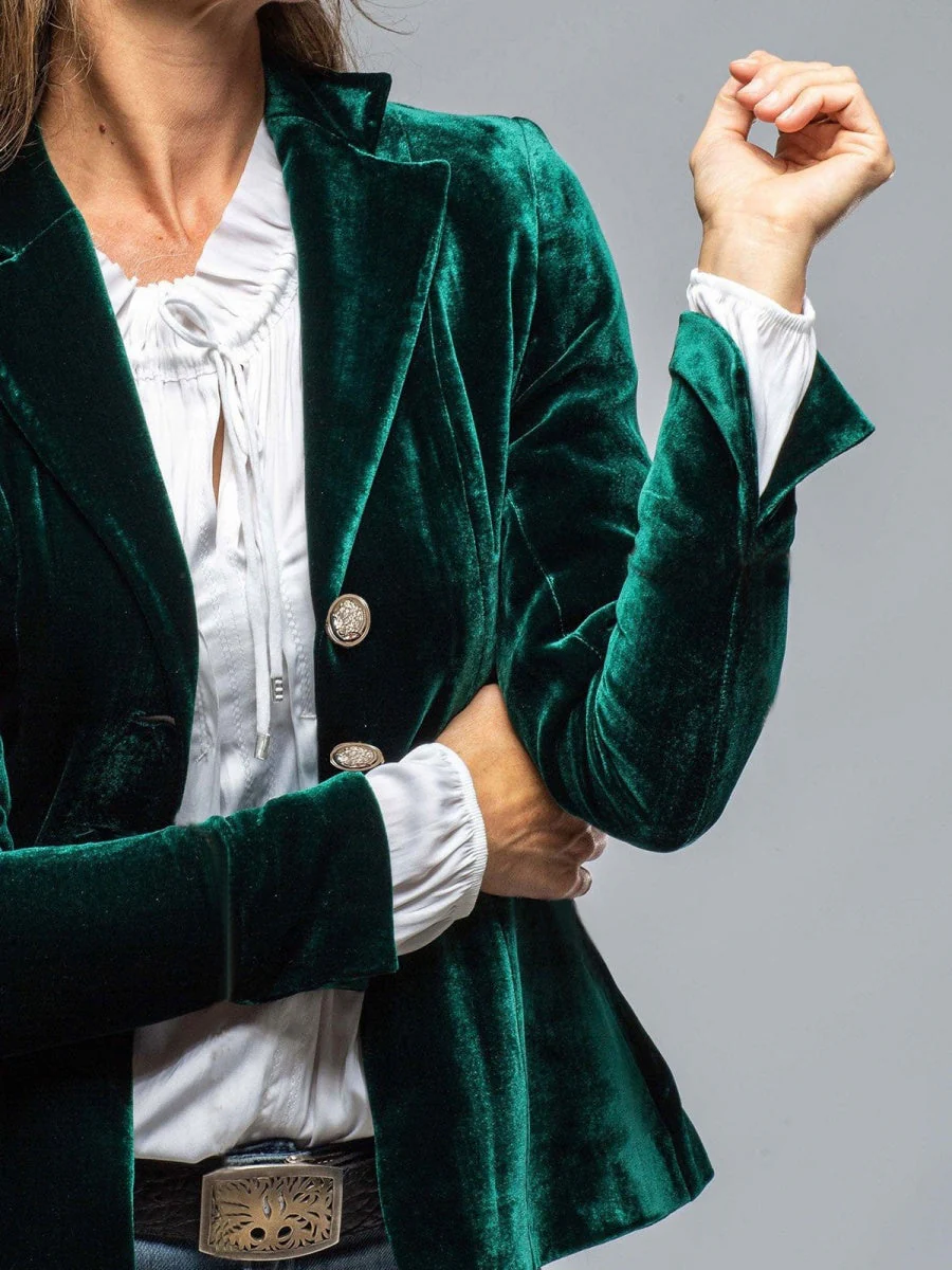 Velvet Blazer-Style Outerwear Top - Image 9