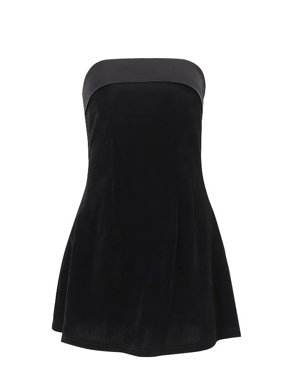 Tube Top Velvet Mini Dresses - Image 15