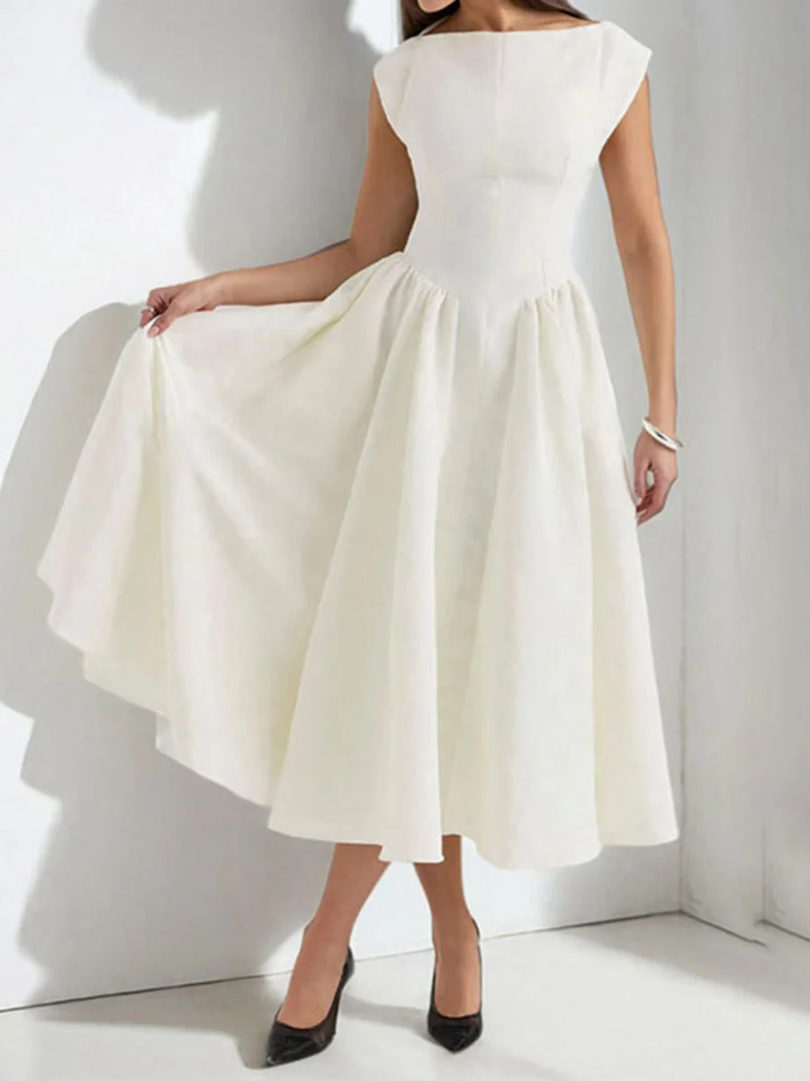 Solid Color Sleeveless Sexy Backless Long Dress - Image 3