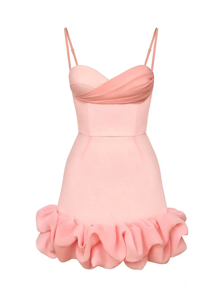 Pleated Skirt With Spaghetti Straps Slim Fit Mini&Short Dresses - Image 9