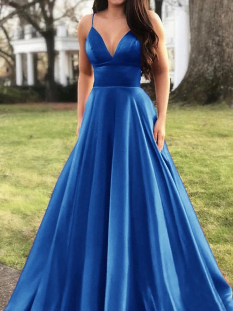 Satin V-neck Camisoles Maxi Dresses - Image 4