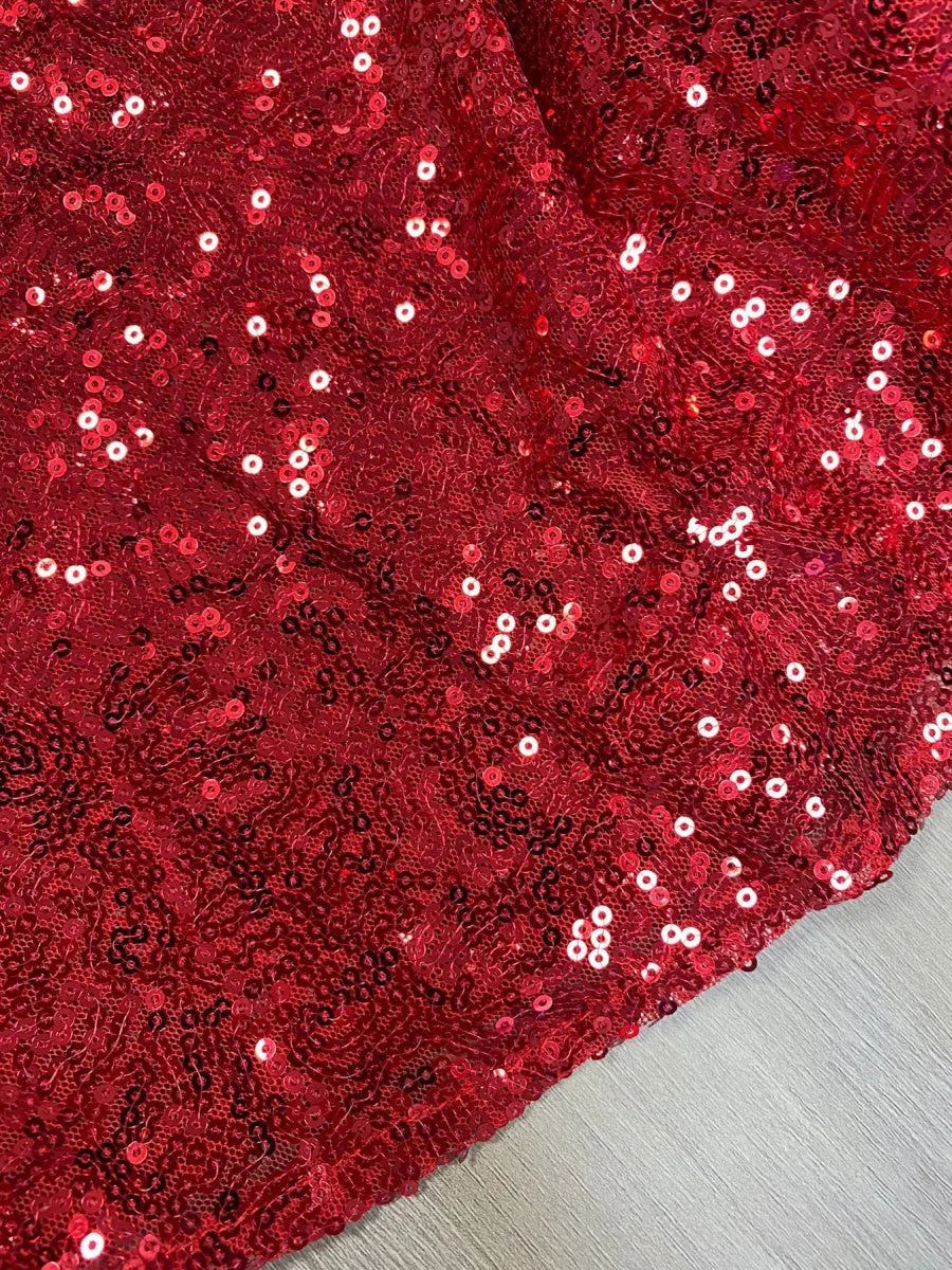 V-neck Long Sleeve Glitter Fishtail Edge Maxi Dresses - Image 3