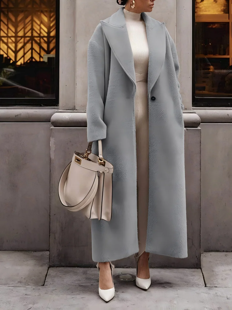 Keep Warm Long Sleeves With Lapel Plush Coats - Image 2