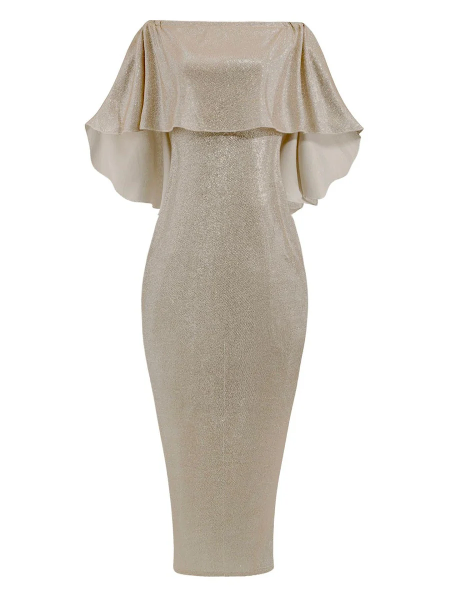 Ruffled One-shoulder Dress Sequins Maxi Dresses - Image 9