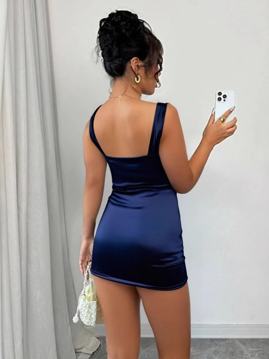 Pleated Hip-hugging Backless Parties Mini&Short Dresses - Image 3