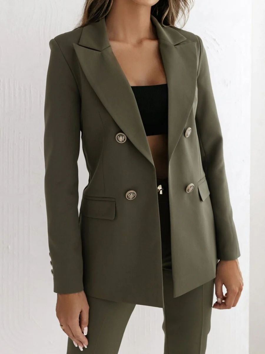 Buttons Double Row Commuting Blazers