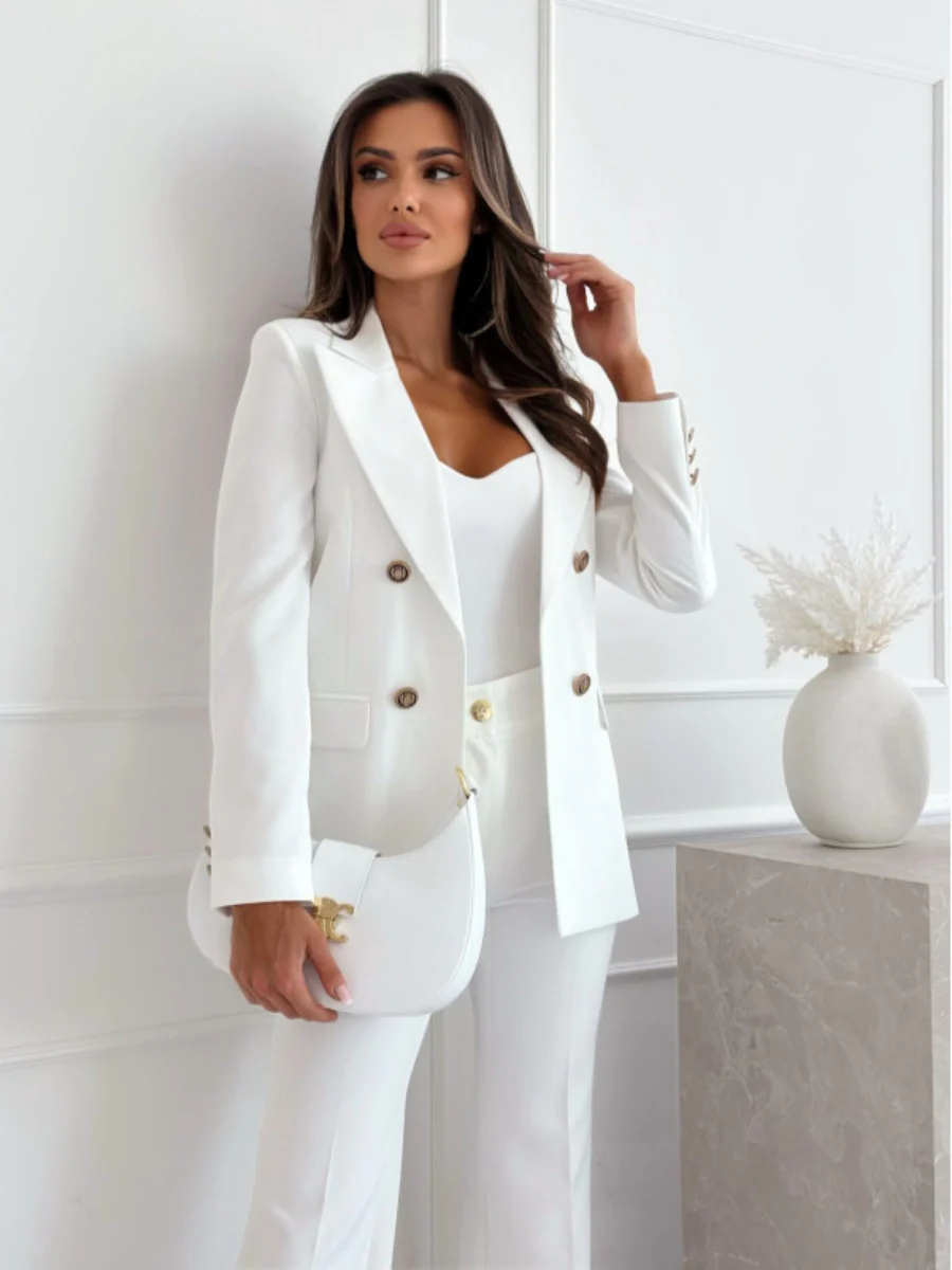 Buttons Double Row Commuting Blazers - Image 23