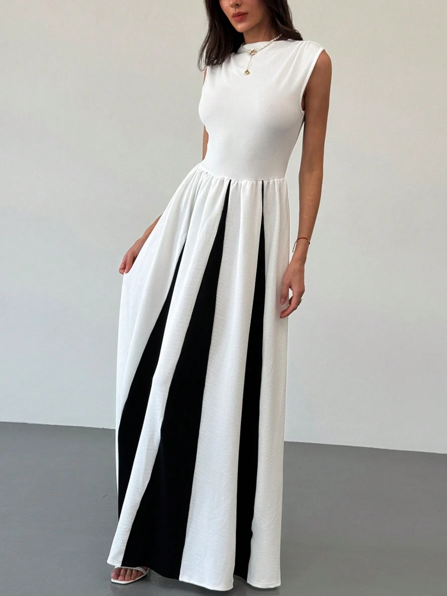 Color-blocked Splicing Parties Maxi Dresses - Image 9