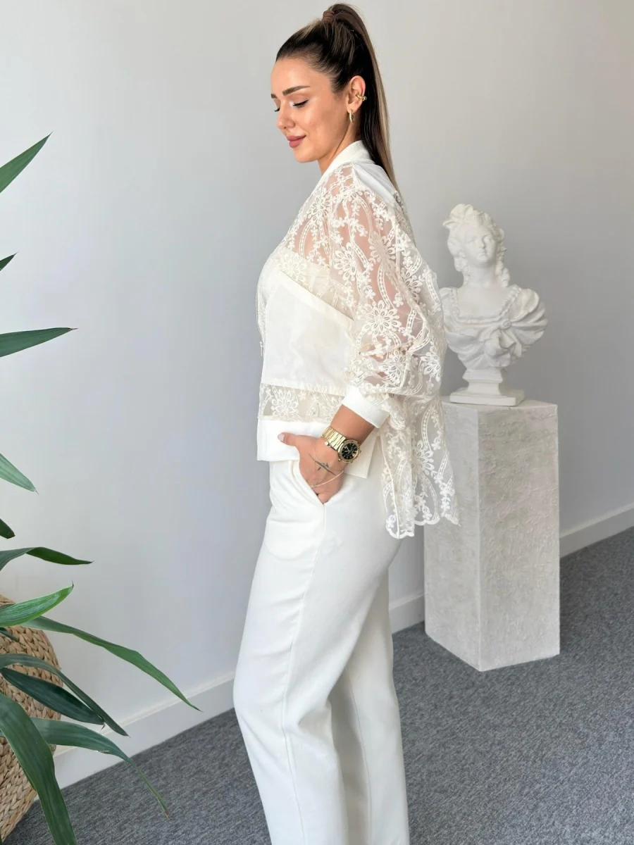 Embroidery Lace Cardigan Coat Jackets - Image 3