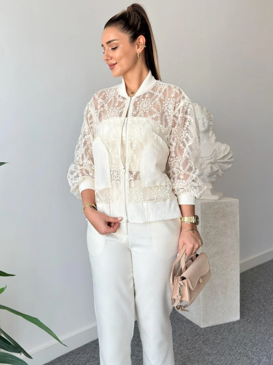 Embroidery Lace Cardigan Coat Jackets - Image 4