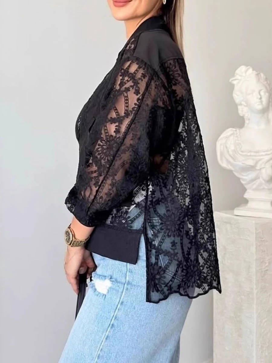 Embroidery Lace Cardigan Coat Jackets - Image 7
