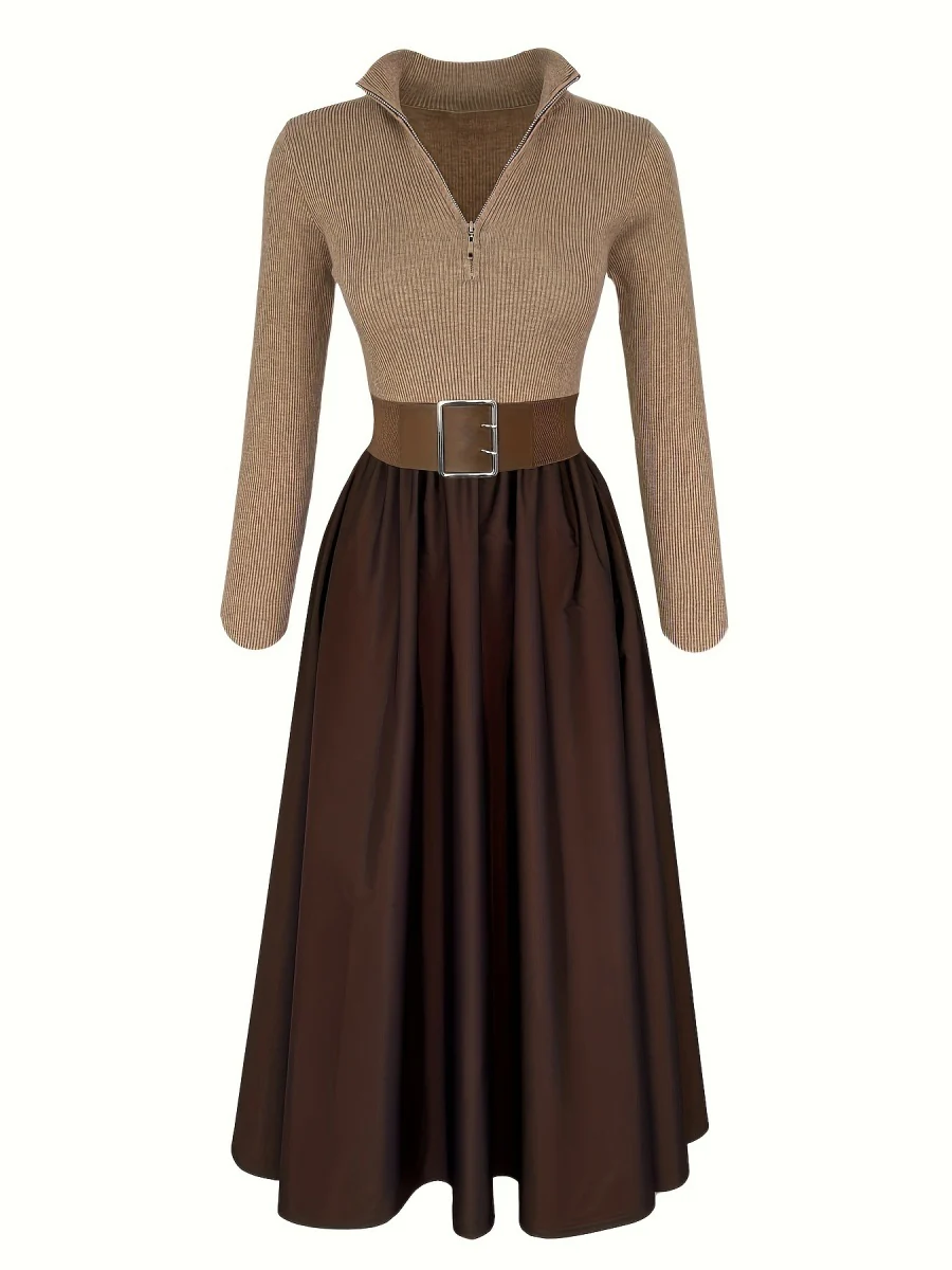 V-neck Big Swing Long Sleeve Parties Maxi Dresses - Image 9