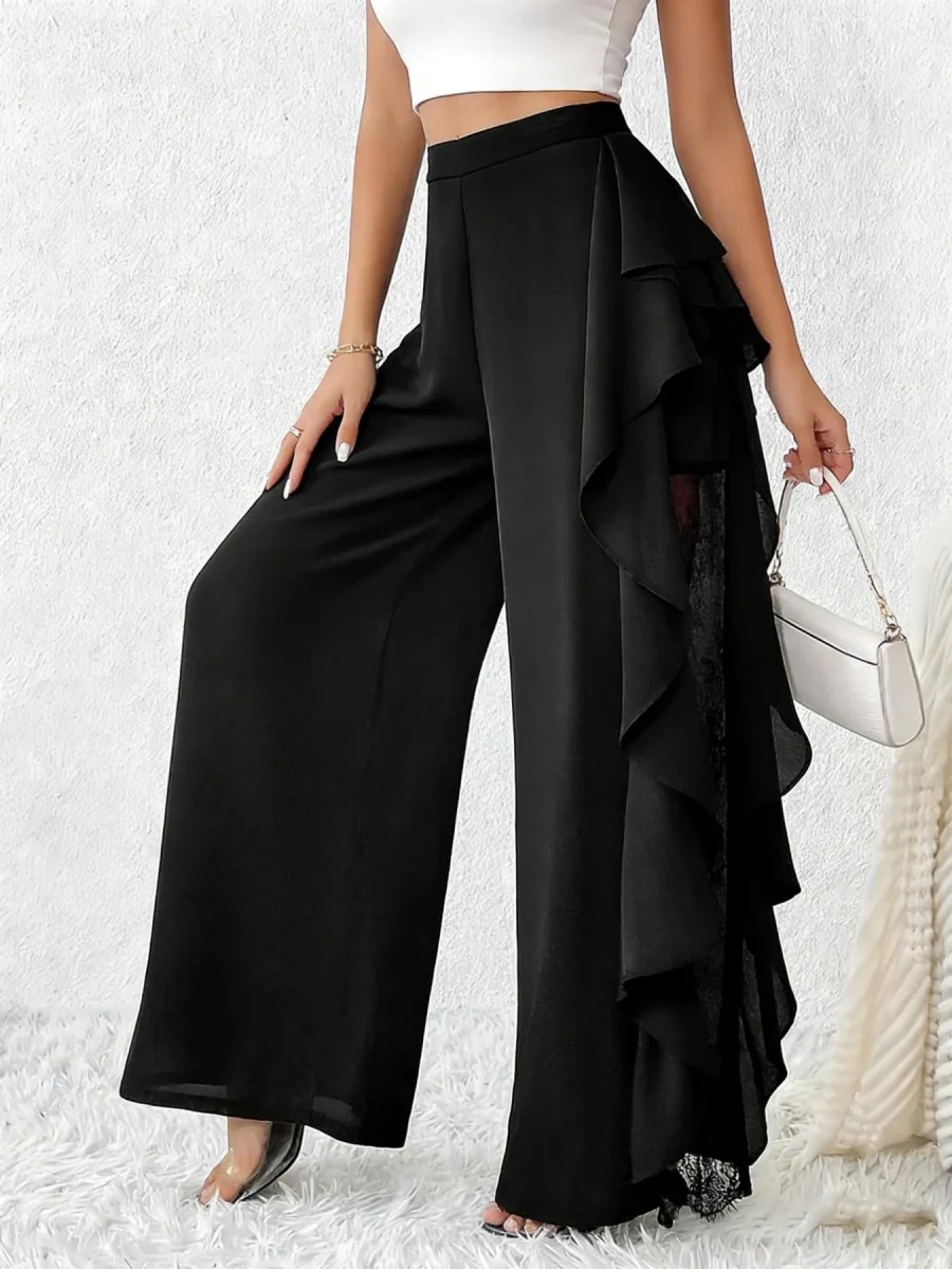 Ruffle Lace Stitching Perspective Pants - Image 5