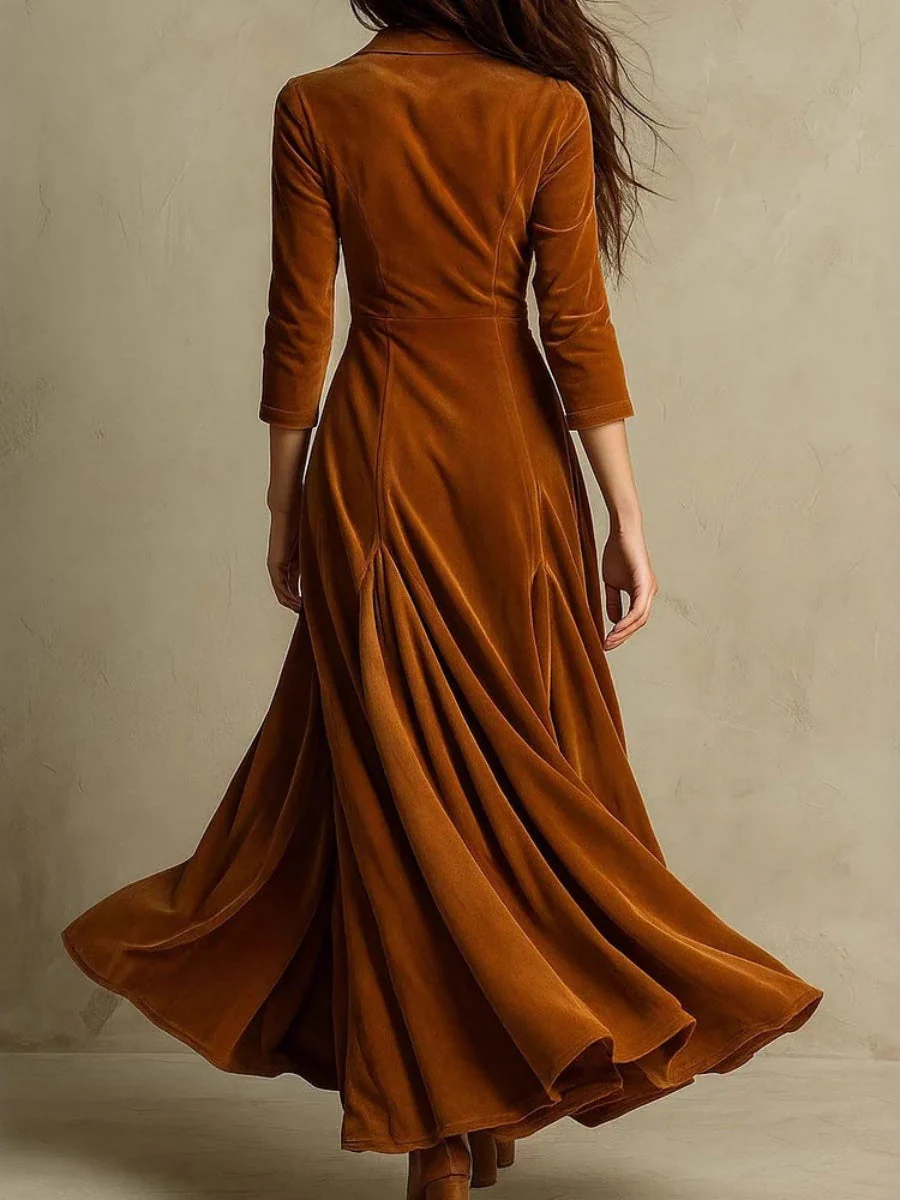 Velvet Swing-style Maxi Dress - Image 2