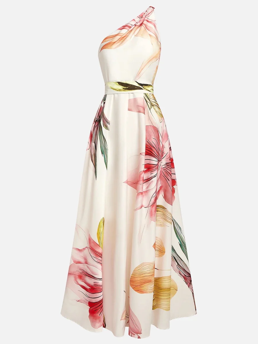 All-over Print Halter Waist Parties Vacation Maxi Dresses - Image 5