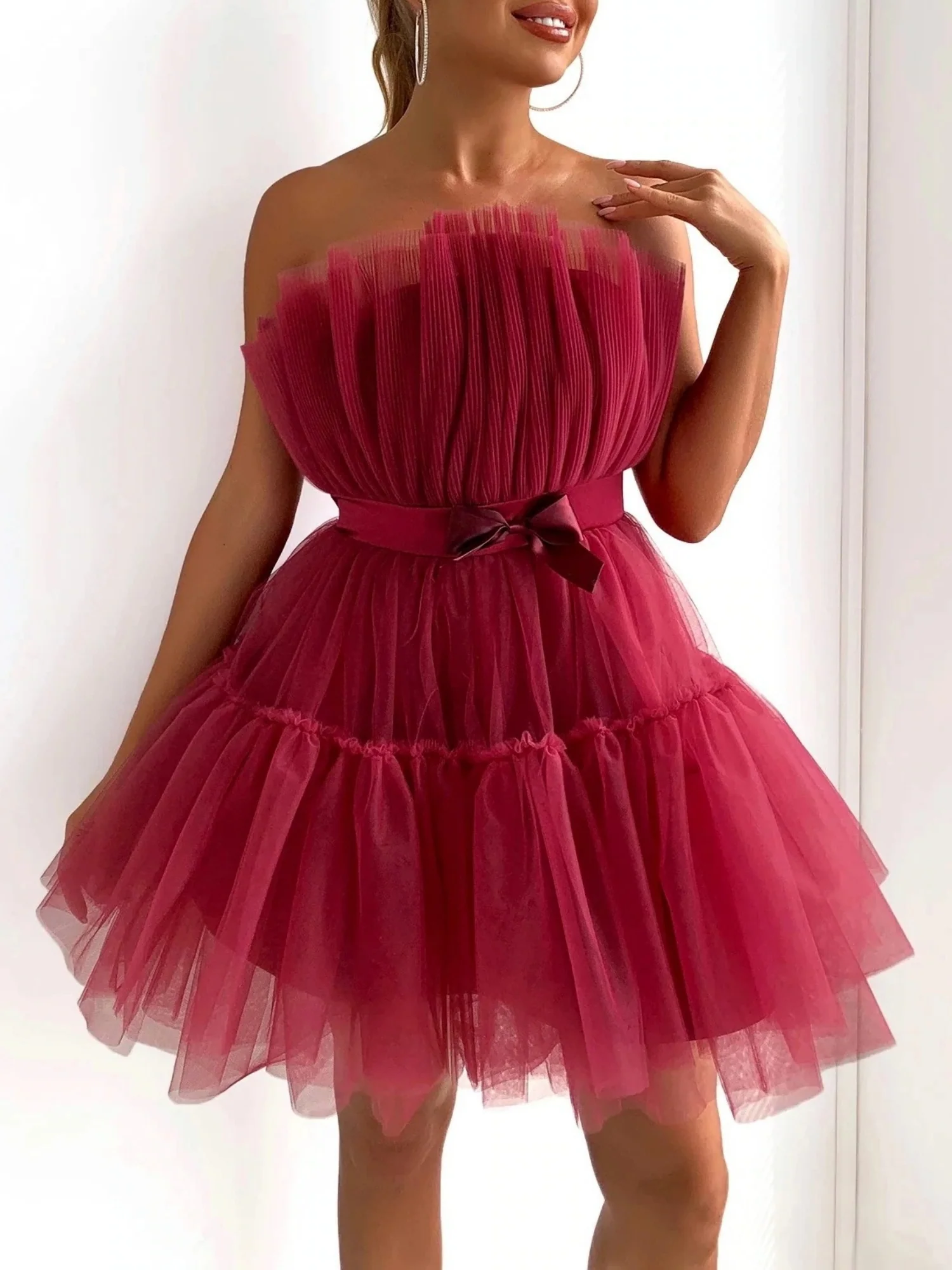 Mesh Bow Tutu Mini&Short Dresses - Image 11