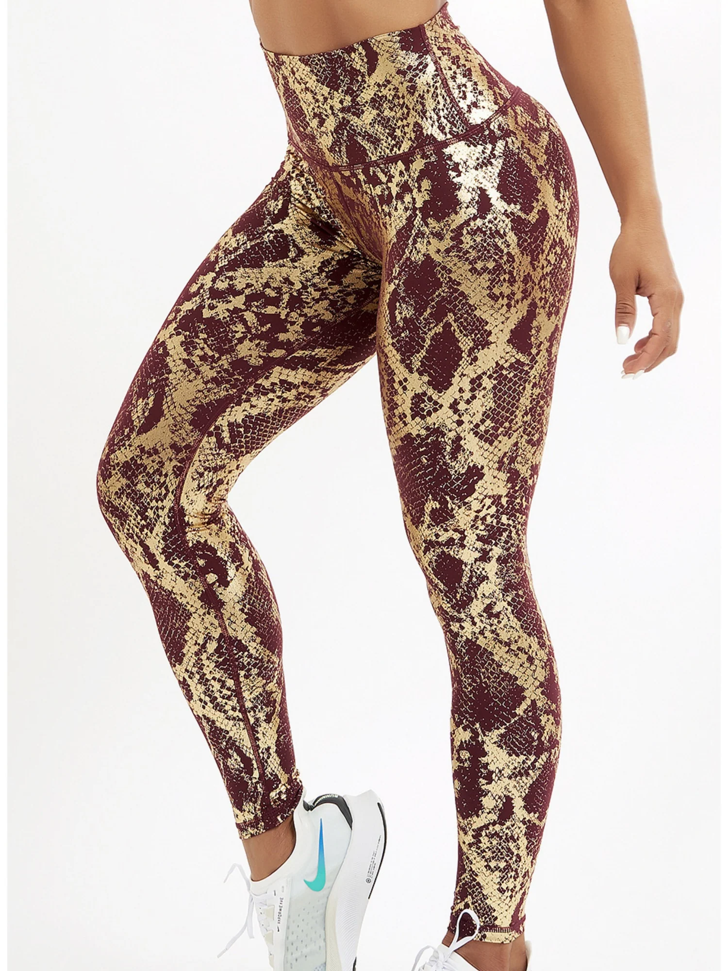Snake Print Stretch Tight Yoga Pants - Image 8