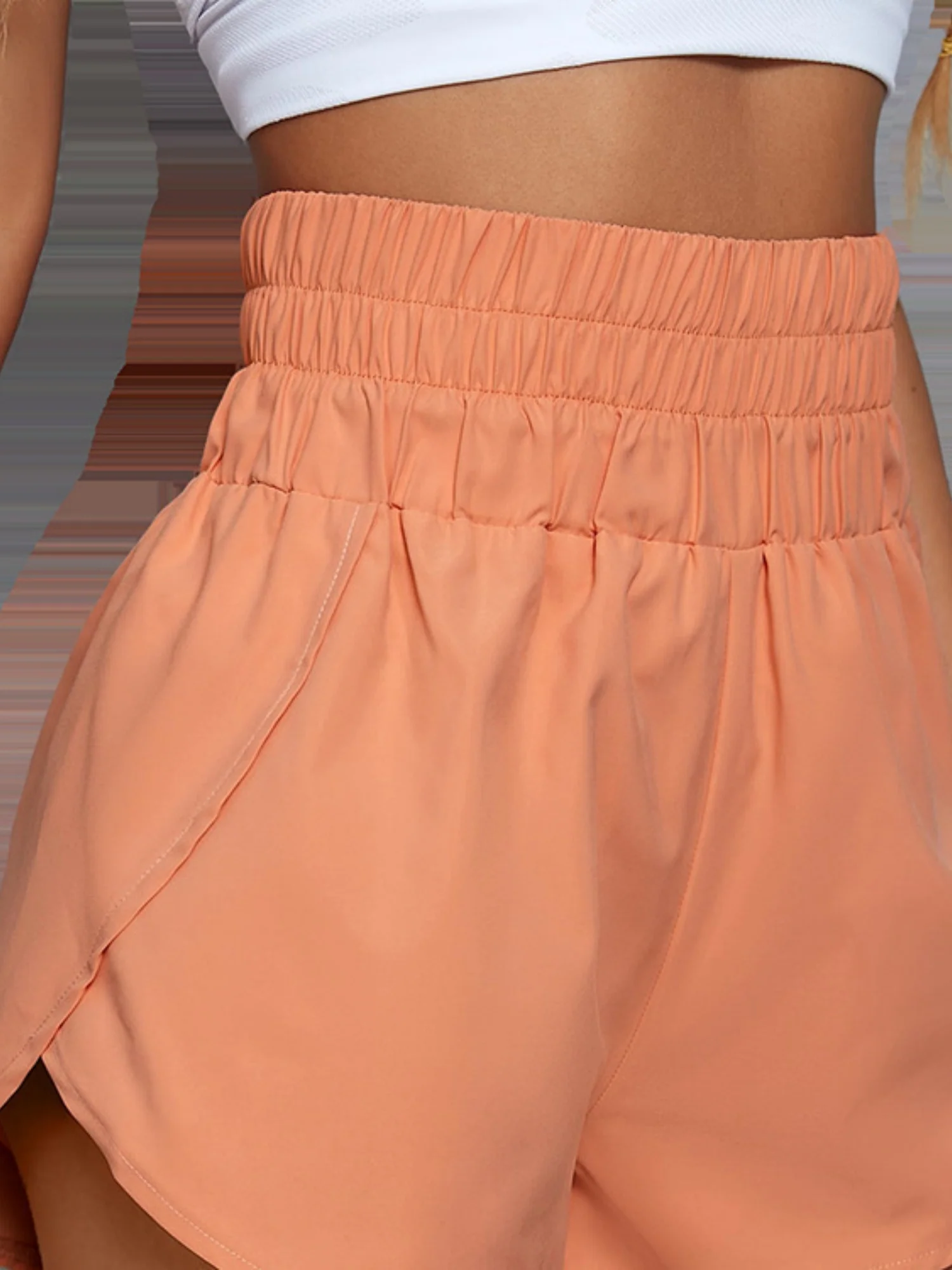 Elastic Waistband High-waisted And Loose Sports And Leisure Shorts - Image 2