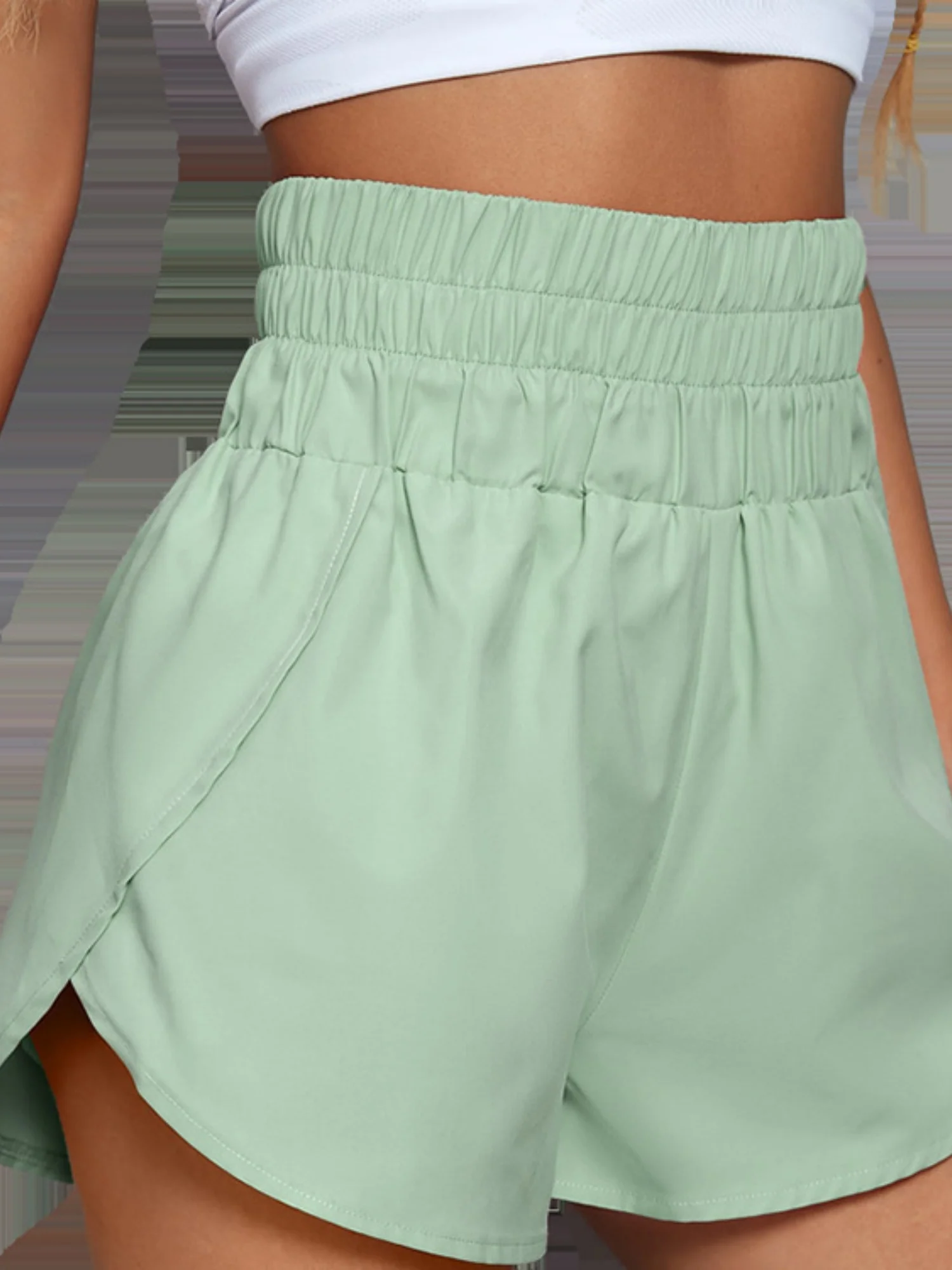 Elastic Waistband High-waisted And Loose Sports And Leisure Shorts - Image 3