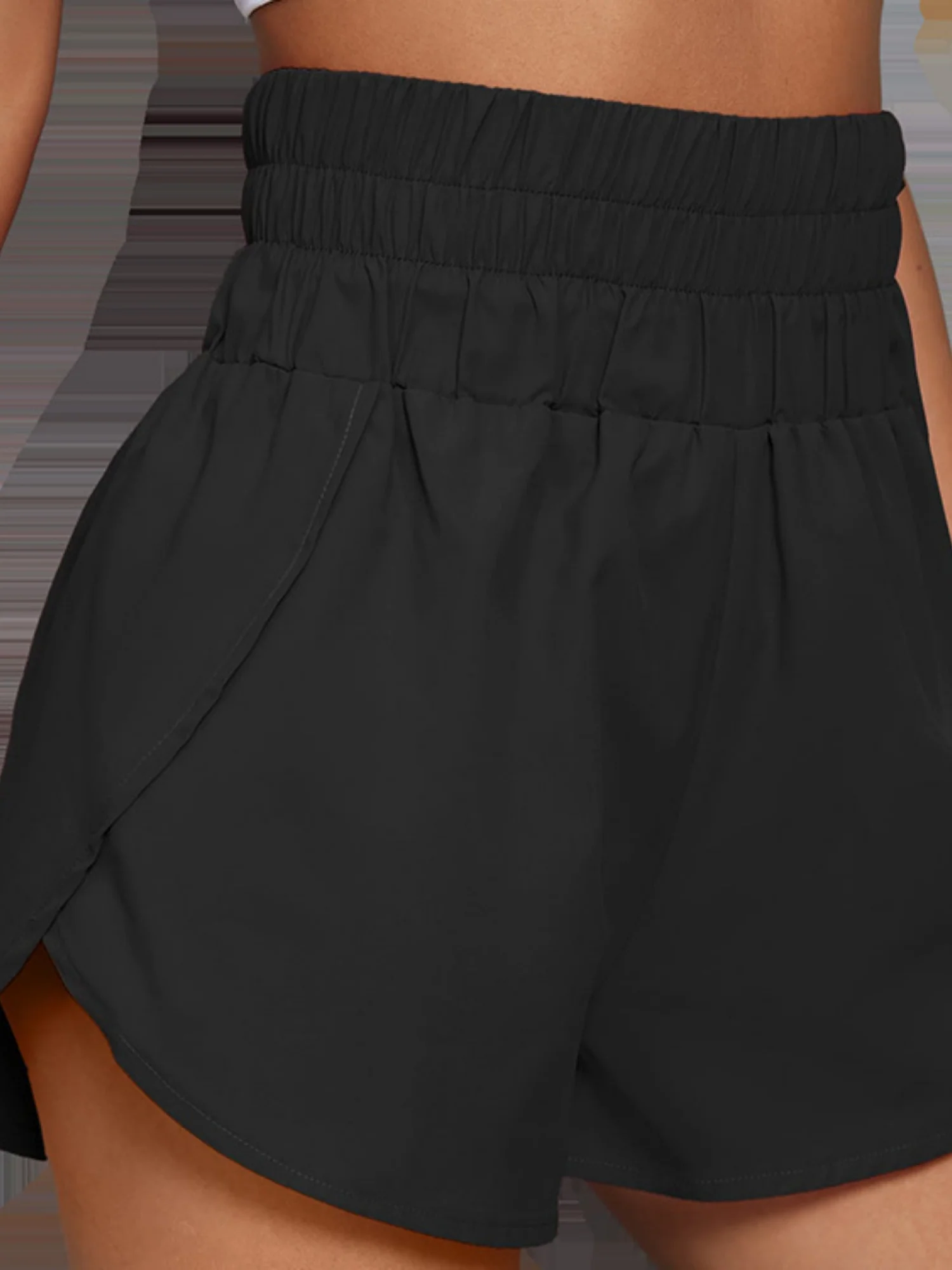 Elastic Waistband High-waisted And Loose Sports And Leisure Shorts - Image 5