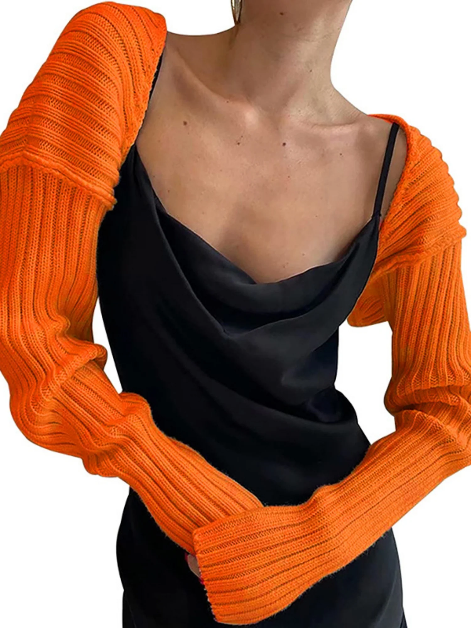 Knitted Long-Sleeve Cropped Top - Image 10