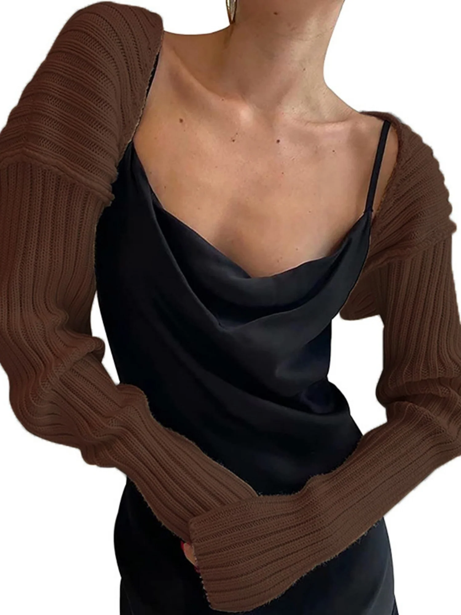 Knitted Long-Sleeve Cropped Top - Image 12