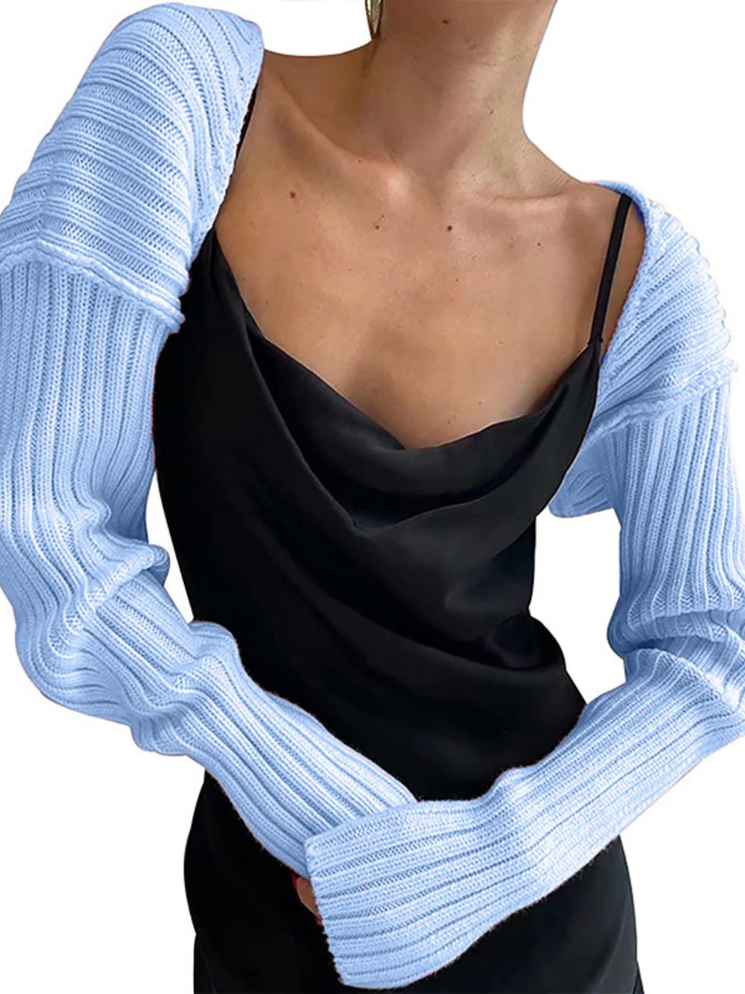 Knitted Long-Sleeve Cropped Top - Image 15