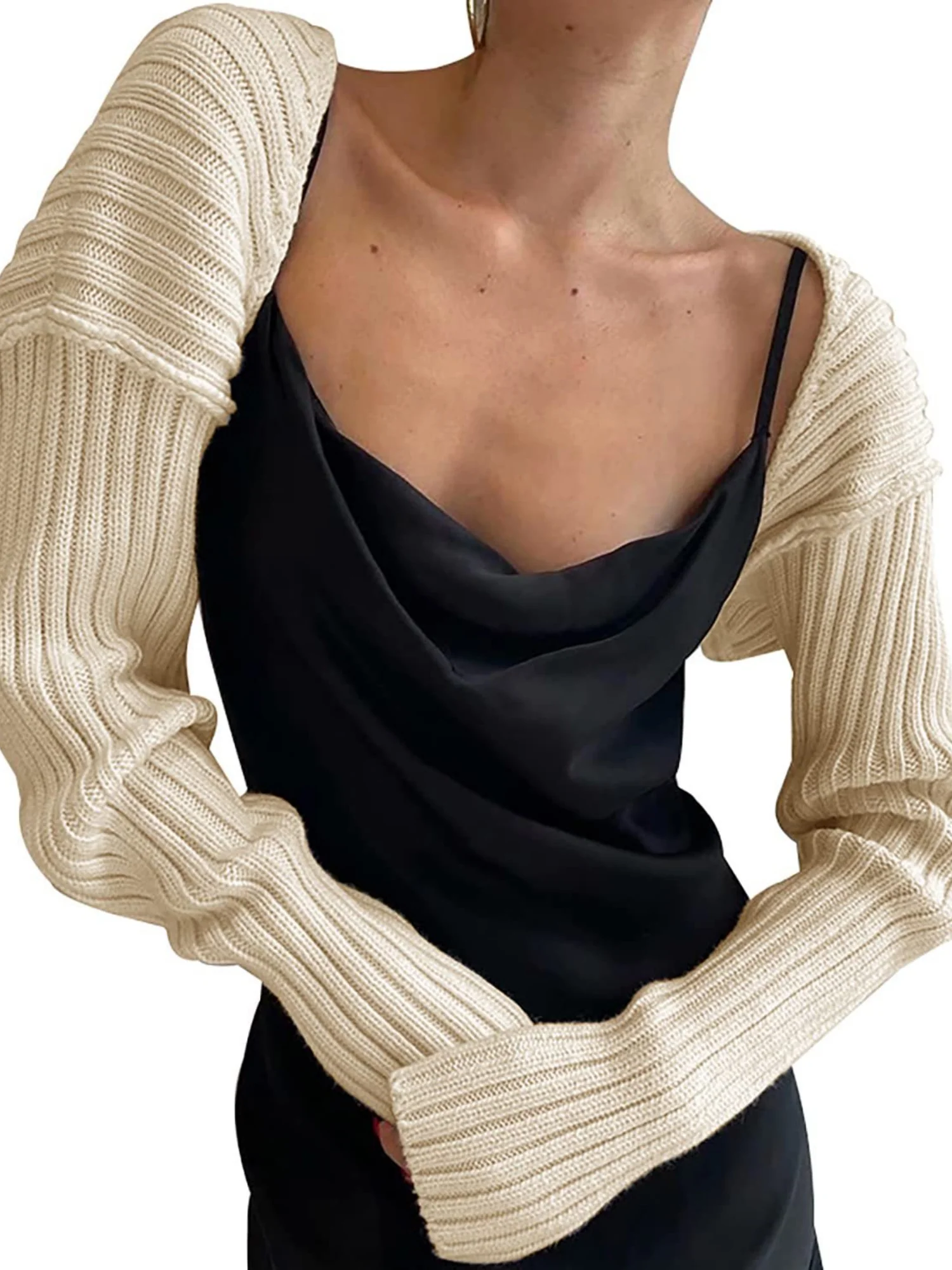Knitted Long-Sleeve Cropped Top - Image 16