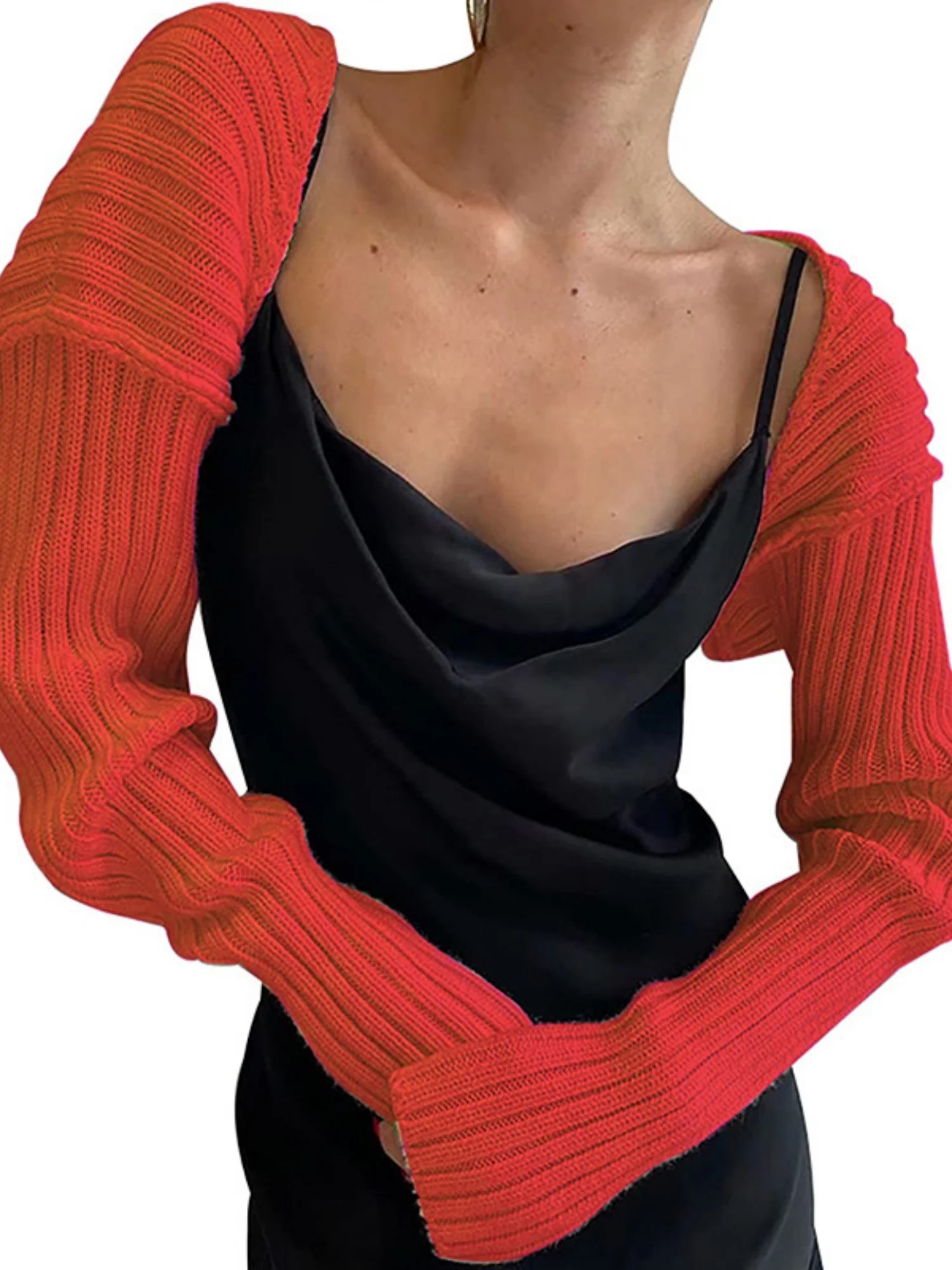 Knitted Long-Sleeve Cropped Top - Image 7