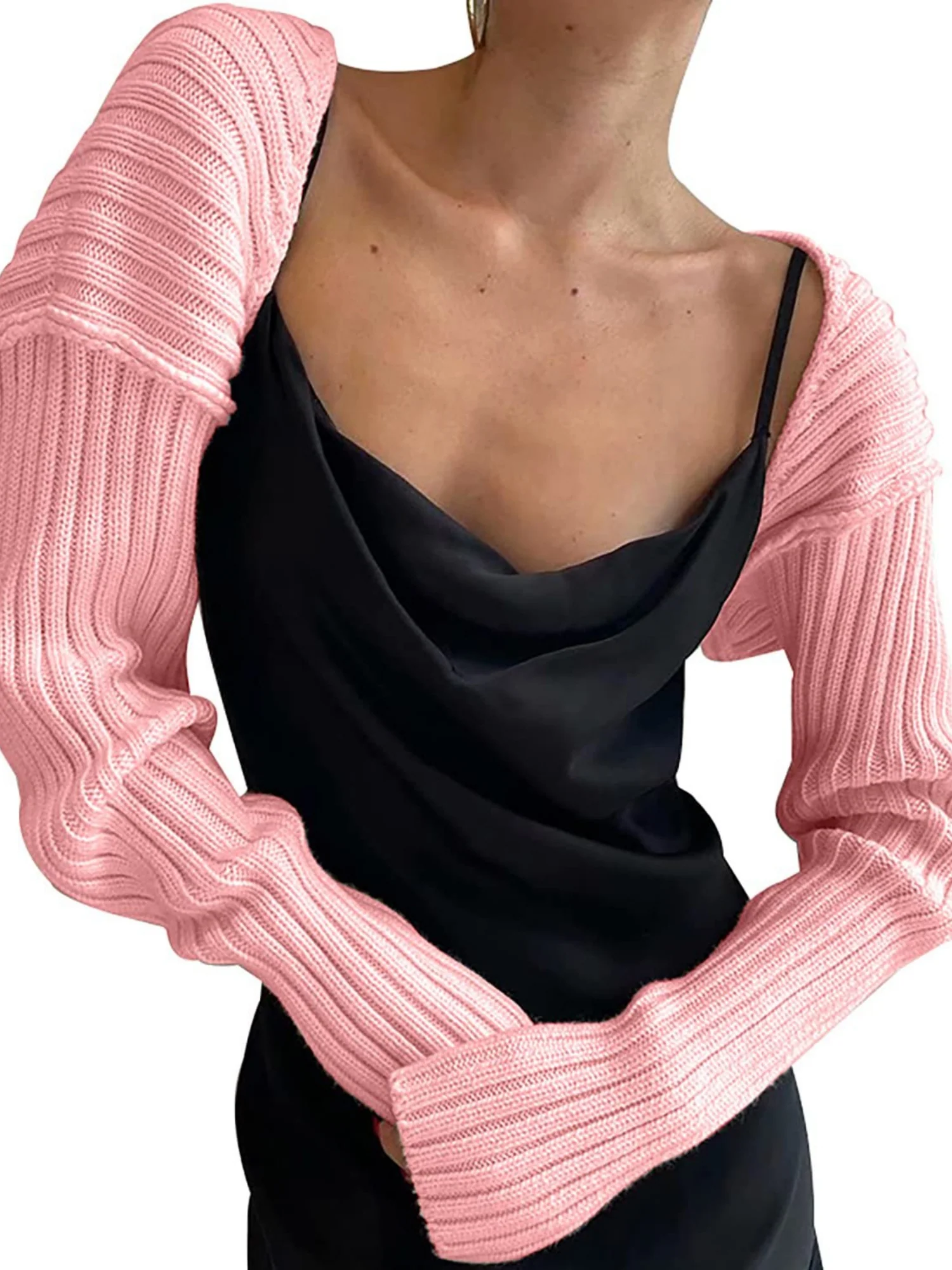 Knitted Long-Sleeve Cropped Top - Image 8