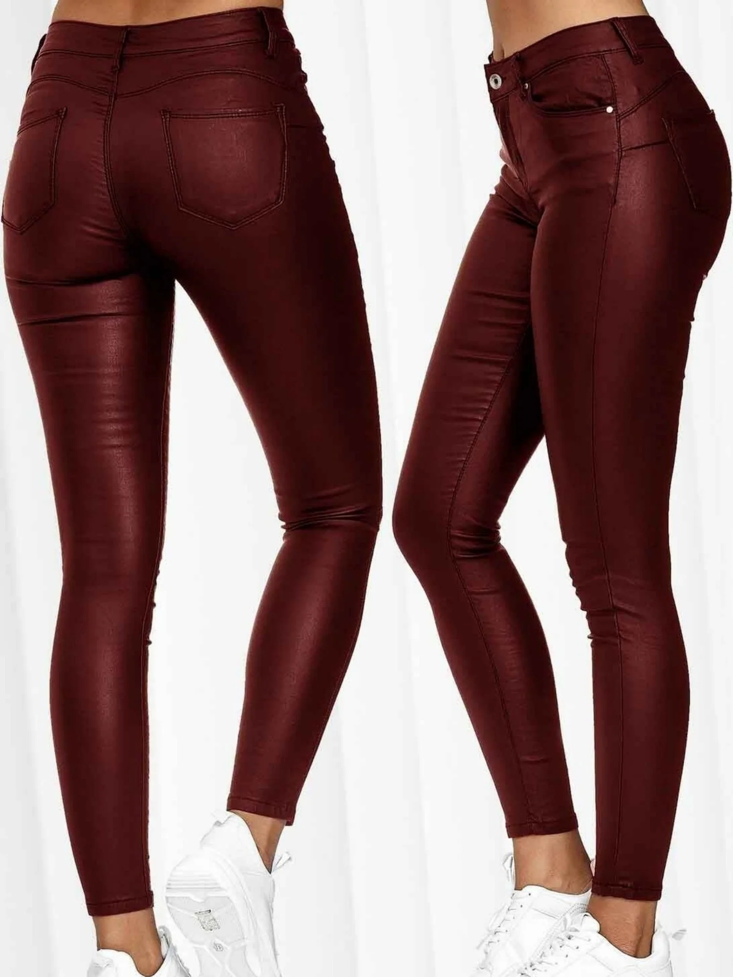 PU Leather Zipper Pants - Image 4