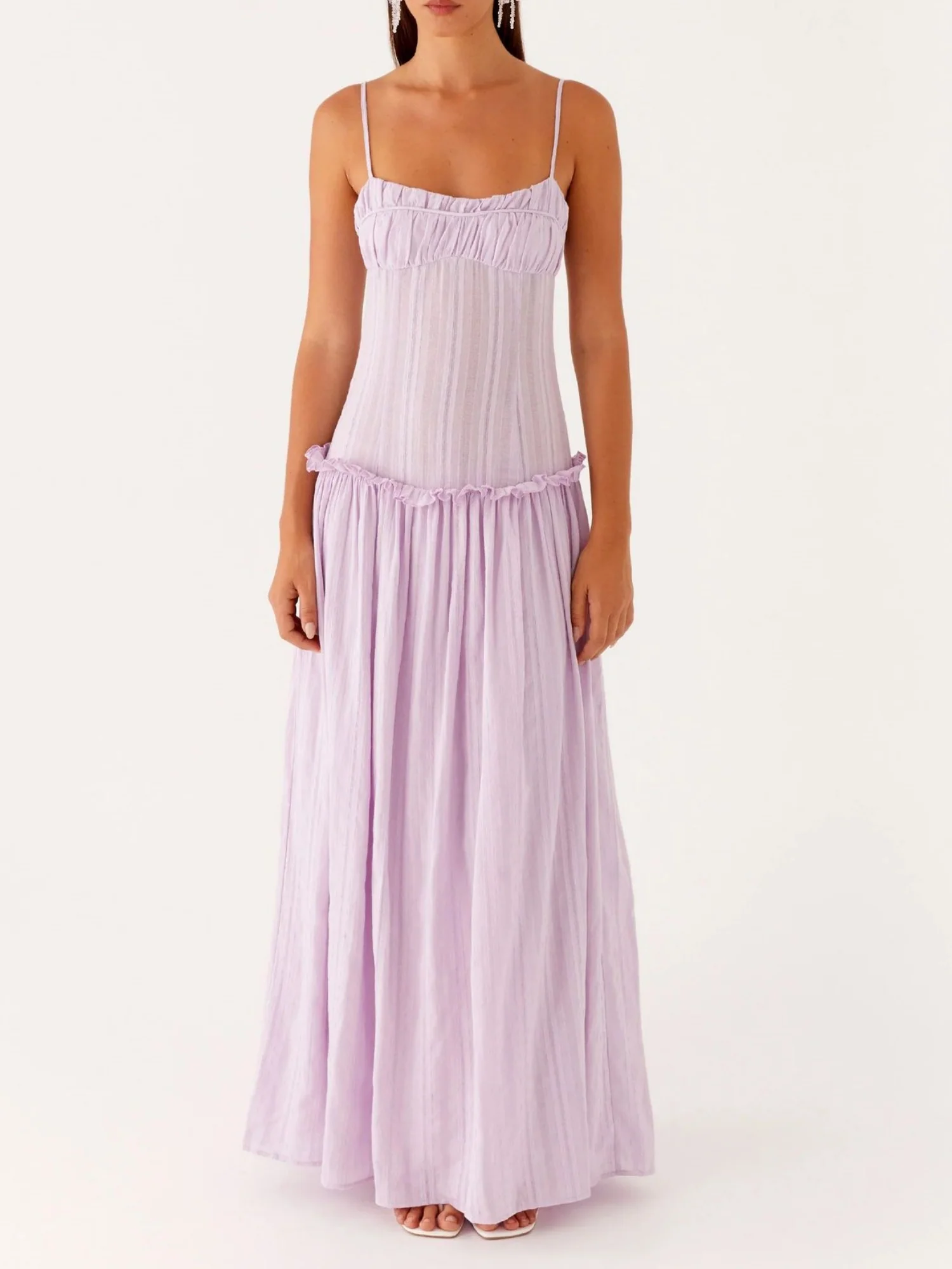 Ruffled Edges Camisoles Sweet Maxi Dresses - Image 10