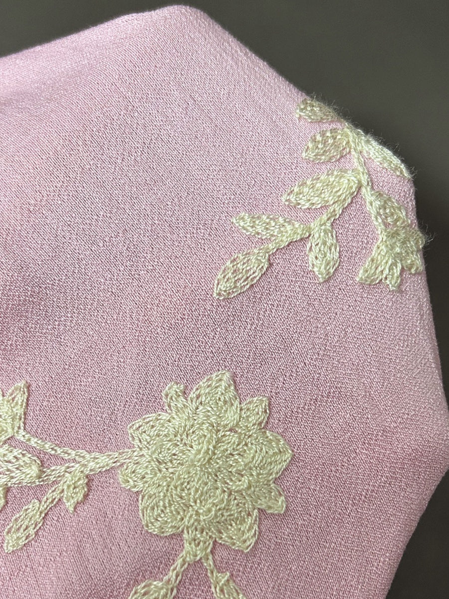 Floral Embroidery Color-blocked V-neck Lantern Sleeve Shirt - Image 8