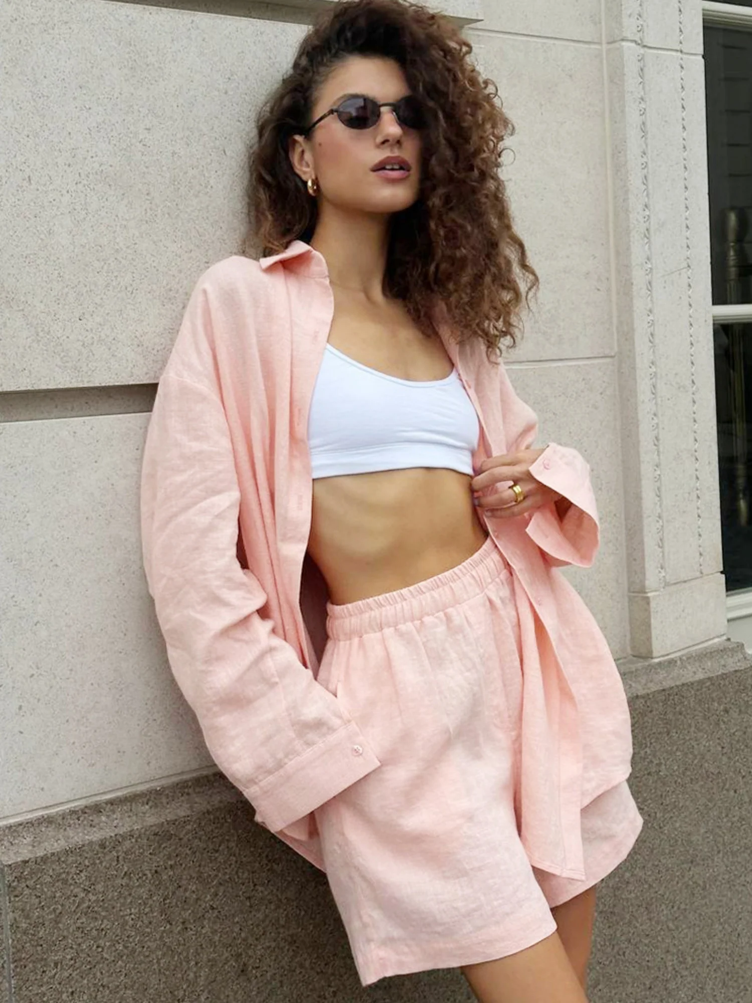 Long-sleeved Cardigan Shorts 2-piece Sets - Image 4