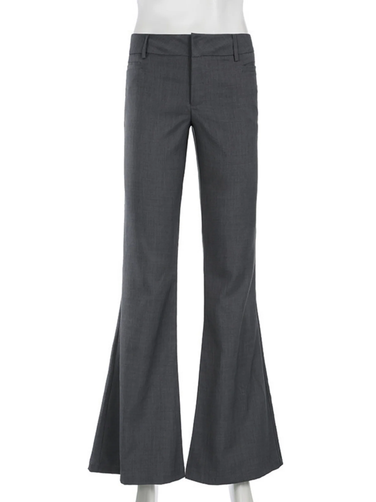 Y2K Pleated Low-rise Slightly Flared Hips Pants - Image 3